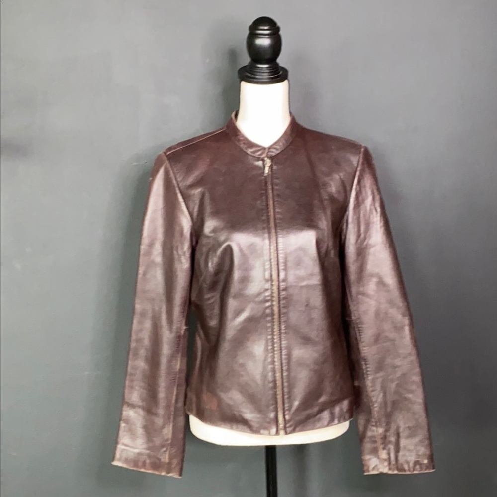 Vintage Anne Taylor Brown Leather Jacket